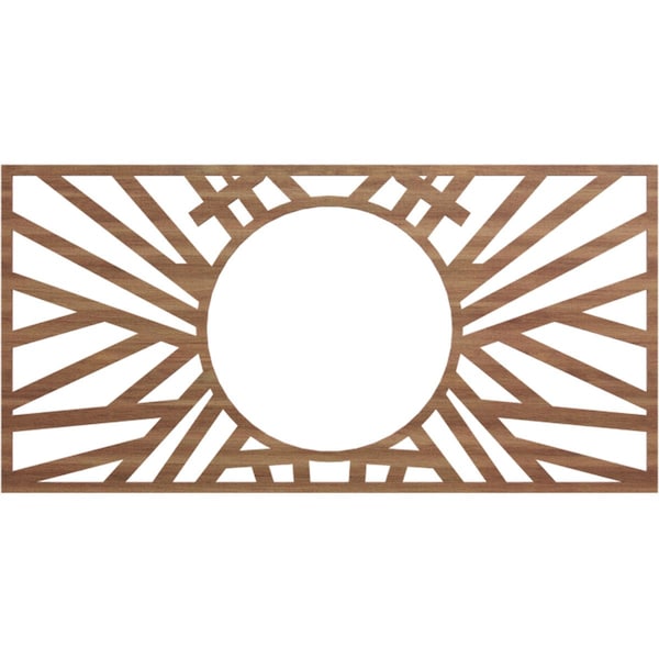 Ekena Millwork Hoover Wood Fretwork Pierced Ceiling Medallion, Walnut, 28"W x 14"H x 10 3/8"ID x 3/8"T CMWP28X14X0375HOWA - main